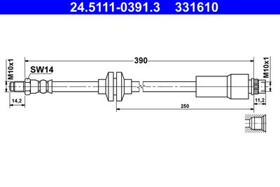Brake Hose ATE 24.5111-0391.3