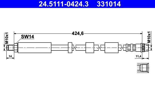 ATE 24.5111-0424.3 Brake Hose