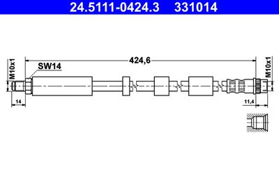 Brake Hose ATE 24.5111-0424.3