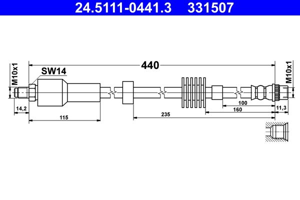 ATE 24.5111-0441.3 Brake Hose