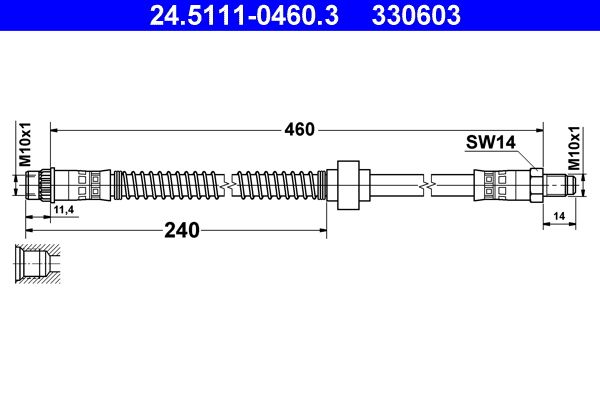 ATE 24.5111-0460.3 Brake Hose