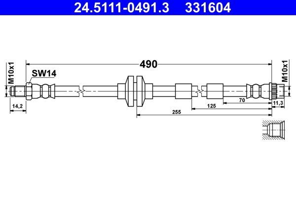 ATE 24.5111-0491.3 Brake Hose