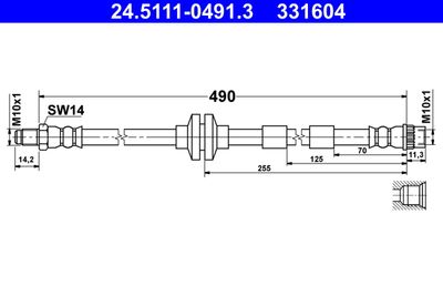 Brake Hose ATE 24.5111-0491.3