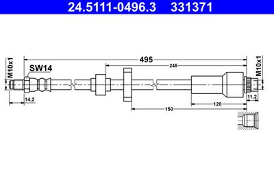 Brake Hose ATE 24.5111-0496.3