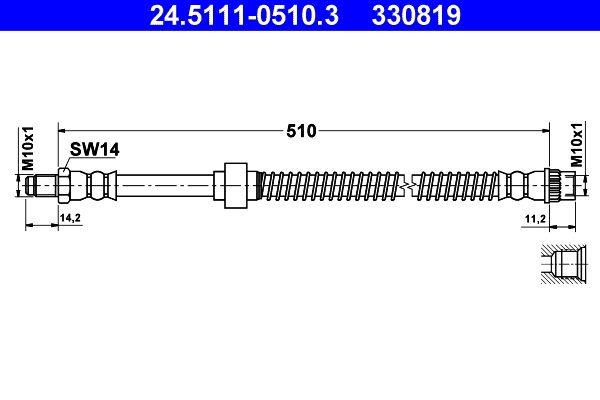 ATE 24.5111-0510.3 Brake Hose