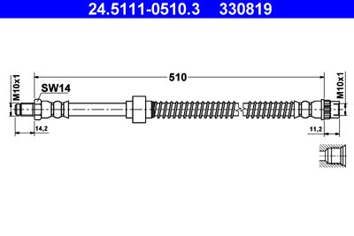 Brake Hose ATE 24.5111-0510.3