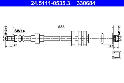 Brake Hose ATE 24.5111-0535.3
