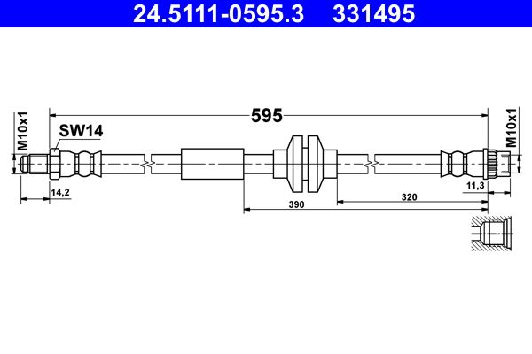 ATE 24.5111-0595.3 Brake Hose