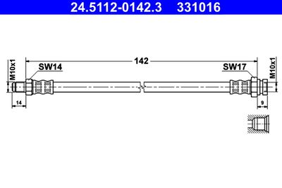 Brake Hose ATE 24.5112-0142.3