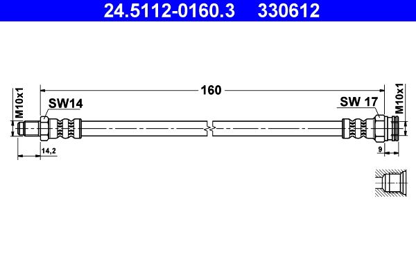 ATE 24.5112-0160.3 Brake Hose