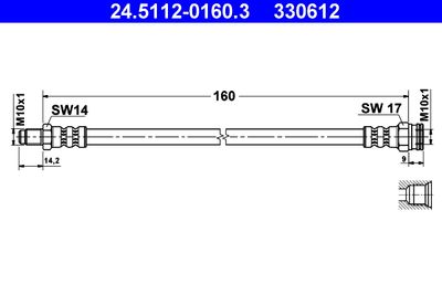 Brake Hose ATE 24.5112-0160.3