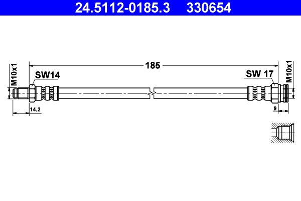 ATE 24.5112-0185.3 Brake Hose