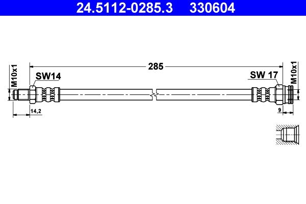 ATE 24.5112-0285.3 Brake Hose