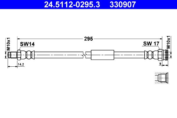 ATE 24.5112-0295.3 Brake Hose