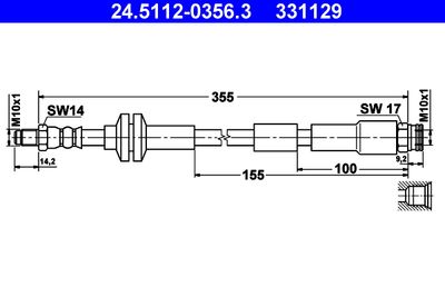 Brake Hose ATE 24.5112-0356.3