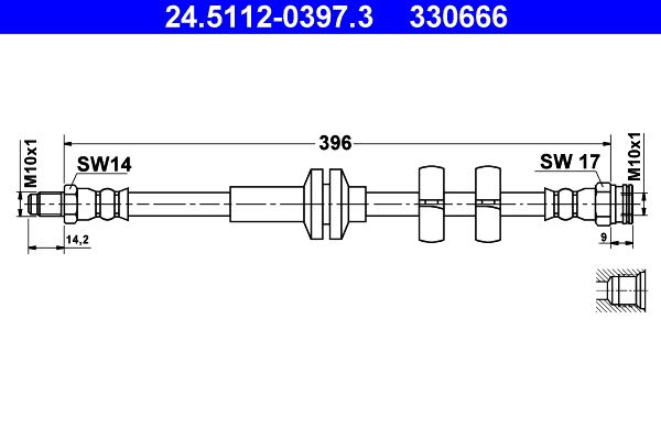ATE 24.5112-0397.3 Brake Hose