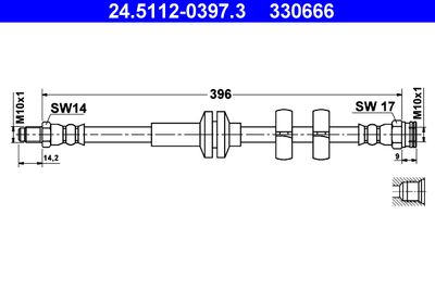 Brake Hose ATE 24.5112-0397.3