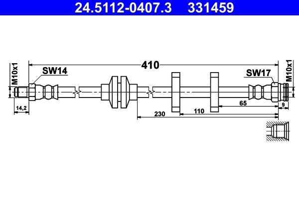 ATE 24.5112-0407.3 Brake Hose