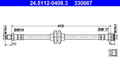Brake Hose ATE 24.5112-0408.3