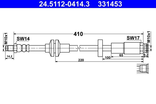 ATE 24.5112-0414.3 Brake Hose