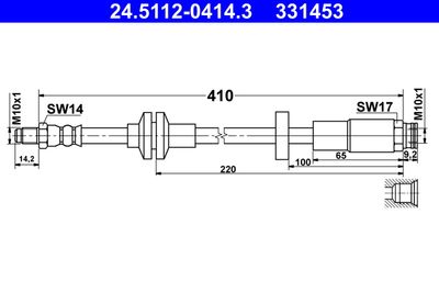 Brake Hose ATE 24.5112-0414.3