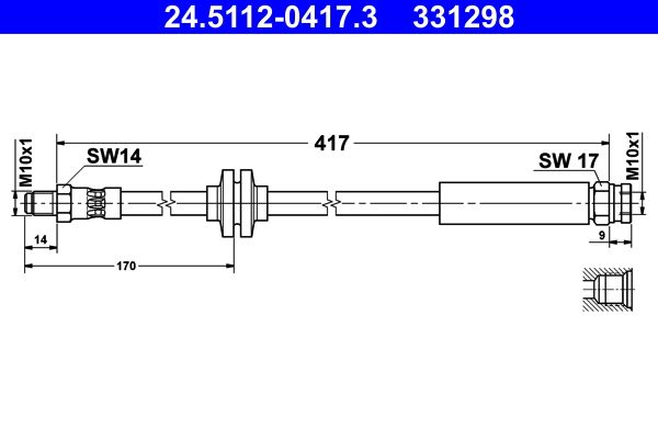 ATE 24.5112-0417.3 Brake Hose