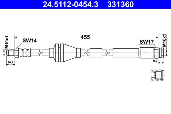 ATE 24.5112-0454.3 Brake Hose