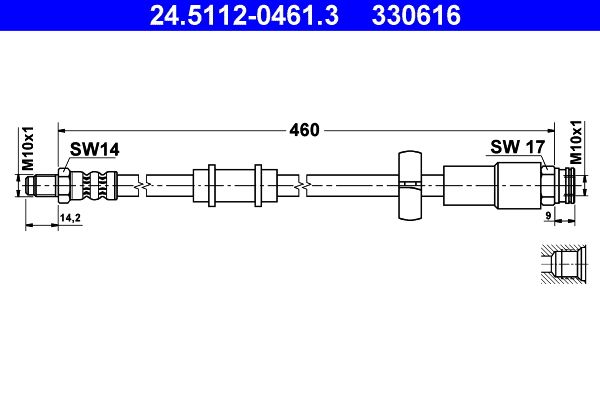 ATE 24.5112-0461.3 Brake Hose