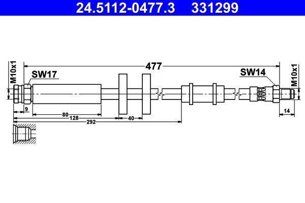 ATE 24.5112-0477.3 Brake Hose