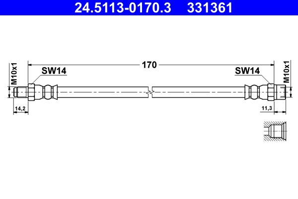 ATE 24.5113-0170.3 Brake Hose