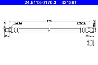 Brake Hose ATE 24.5113-0170.3