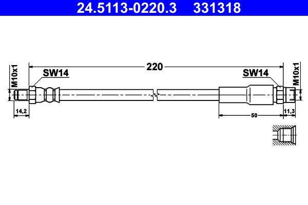 ATE 24.5113-0220.3 Brake Hose