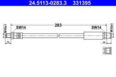 Brake Hose ATE 24.5113-0283.3