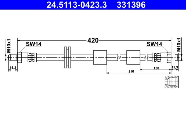 ATE 24.5113-0423.3 Brake Hose
