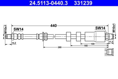 Brake Hose ATE 24.5113-0440.3
