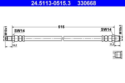 Brake Hose ATE 24.5113-0515.3