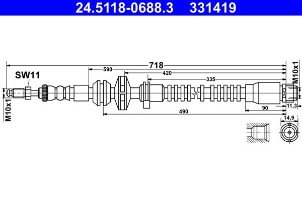 ATE 24.5118-0688.3 Brake Hose
