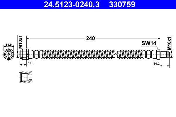 ATE 24.5123-0240.3 Brake Hose
