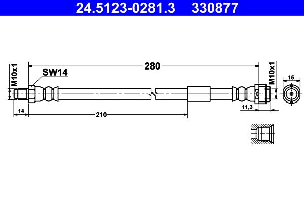 ATE 24.5123-0281.3 Brake Hose
