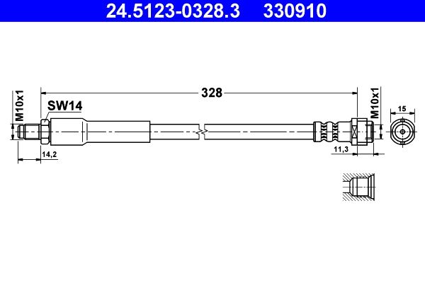 ATE 24.5123-0328.3 Brake Hose