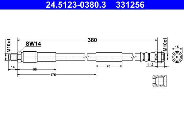 ATE 24.5123-0380.3 Brake Hose