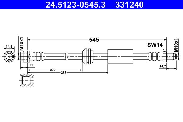 ATE 24.5123-0545.3 Brake Hose