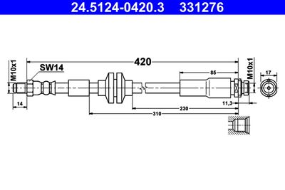 Brake Hose ATE 24.5124-0420.3
