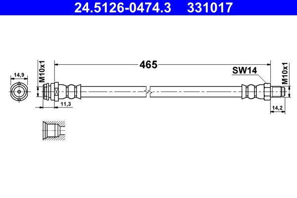 ATE 24.5126-0474.3 Brake Hose