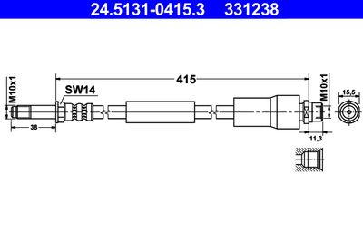 Brake Hose ATE 24.5131-0415.3