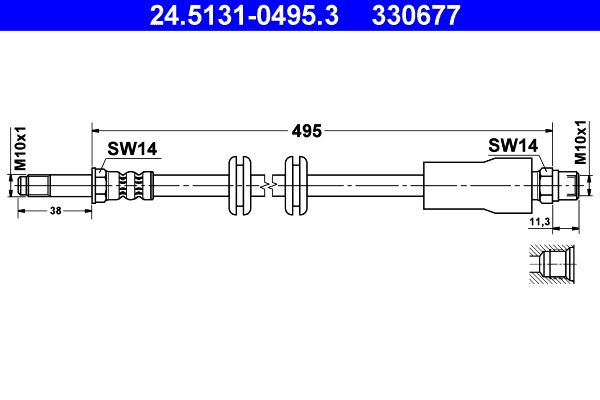 ATE 24.5131-0495.3 Brake Hose