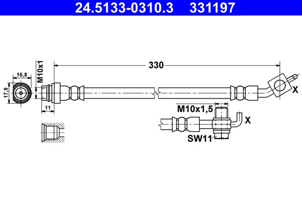 ATE 24.5133-0310.3 Brake Hose