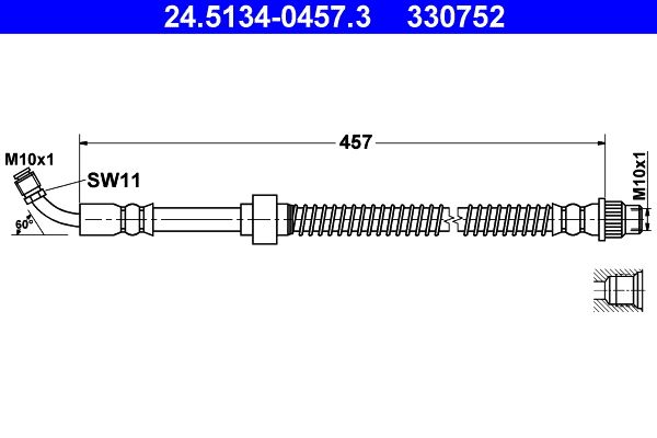 ATE 24.5134-0457.3 Brake Hose