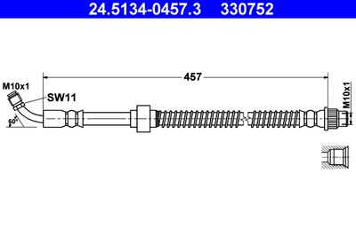 Brake Hose ATE 24.5134-0457.3