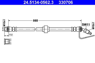 Brake Hose ATE 24.5134-0562.3